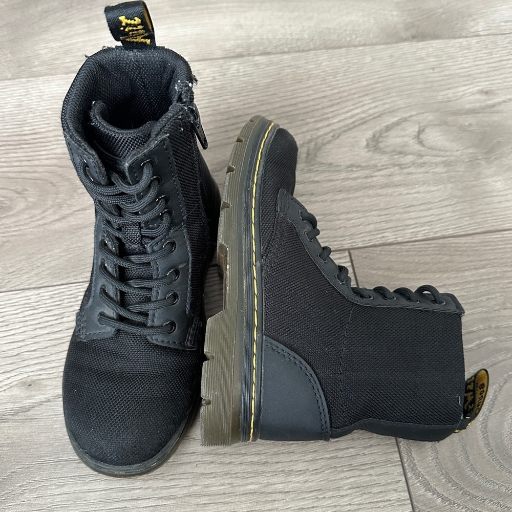 Dr Martens Combs Extra Tough Canvas Black kids utility combat boots size 13 - Picture 7 of 8